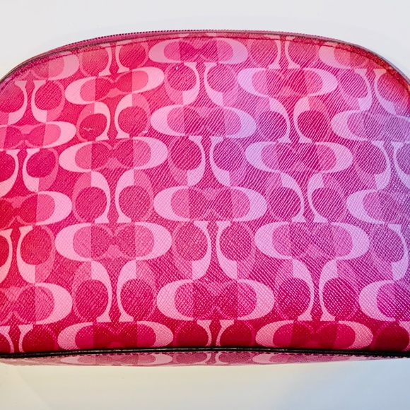 Pink Coach Cosmetic Bag Gold Lined - Picture 3 of 4
